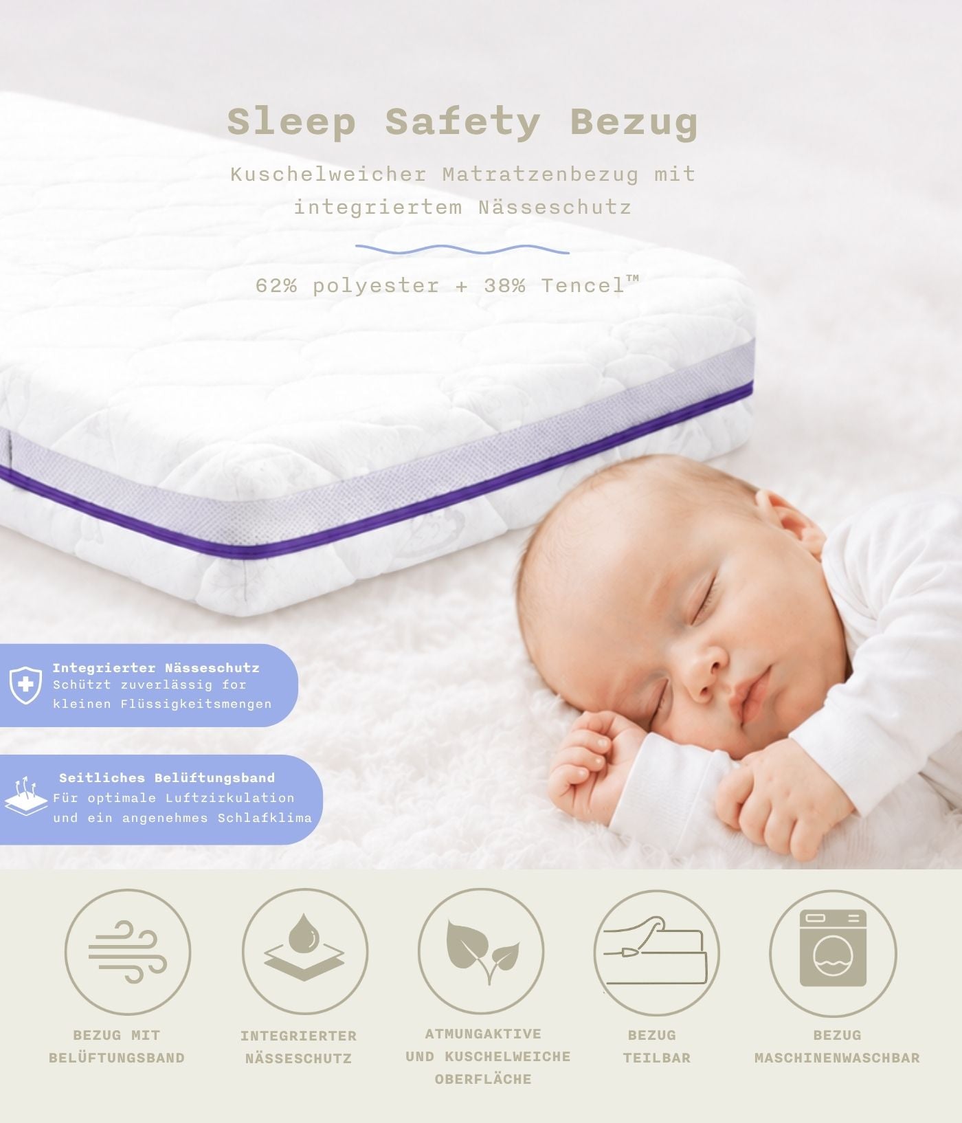 Baby mattress for 4 in 1 convertible crib - Nani Berlin x Träumeland