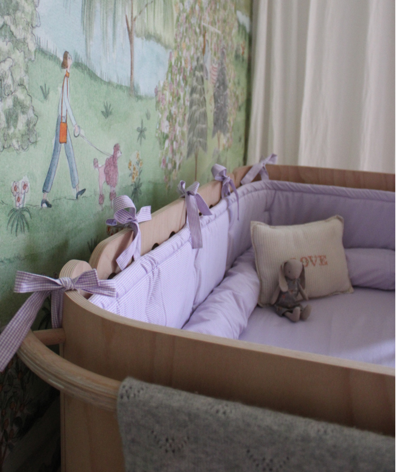 Spring Collection - Cot-bumper Vichy Check (Lilac)