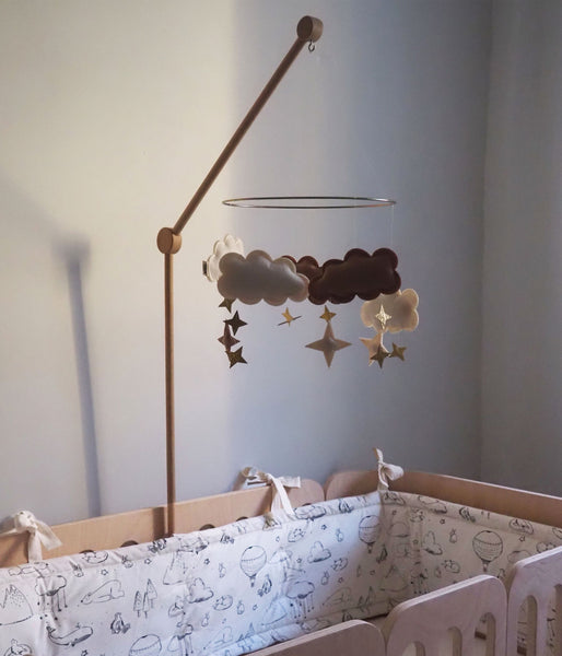 mobile for stokke crib Baby Crib Mobile Holder | Wooden Mobile Arm for Nursery